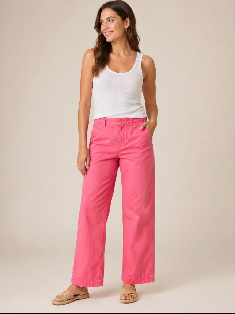 J.Crew Chino Pants Women’s Size 12 Short Pink 100% Cotton Straight Leg Casual